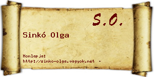 Sinkó Olga névjegykártya